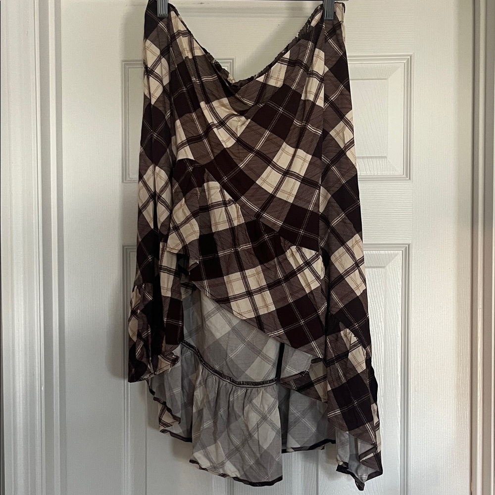 Miss Selfridge Asymmetrical Plaid Skirt ASOS